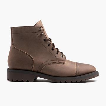Men's Thursday Captain Leather Rugged & Resilient Lace Up Boots Brown | CA80AHK