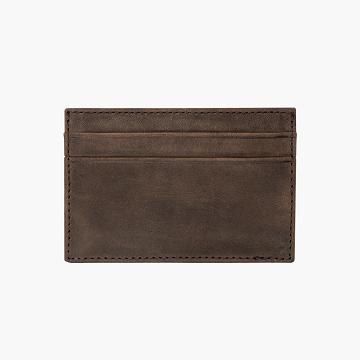 Men's Thursday Card Holder Leather Classic Wallets Brown | CA172VRW