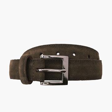Men's Thursday Classic Suede Belts Olive | CA341PJJ