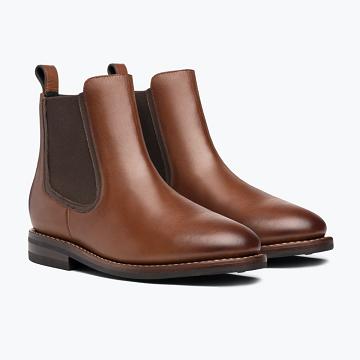 Men's Thursday Duke Leather Chelsea Boots Brown | CA26DFM