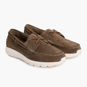 Men's Thursday Handsewn Runner Suede Boat Shoes Brown | CA235CAL