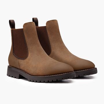 Men's Thursday Legend Suede Chelsea Boots Brown | CA36EBC