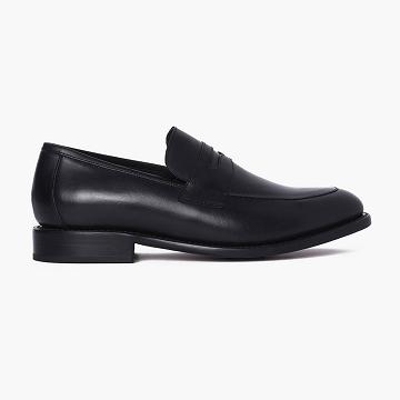 Men's Thursday Lincoln Leather Boat Shoes Black | CA237PJJ
