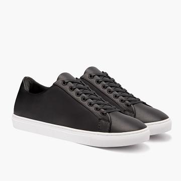 Men's Thursday Premier Low Tops Leather Classic Sneakers Black | CA231HAP