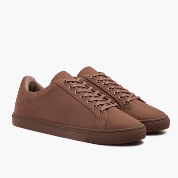 Men's Thursday Premier Low Tops Nubuck Sneakers Brown | CA228LIS