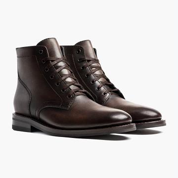 Men's Thursday President Leather Boots Brown | CA202LIS