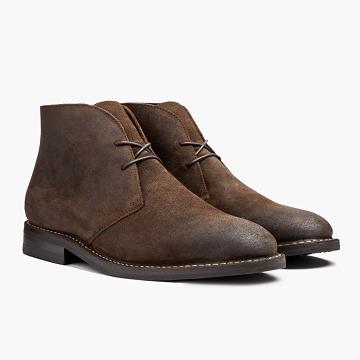 Men's Thursday Scout Suede Chukka Boots Coffee | CA61RVD