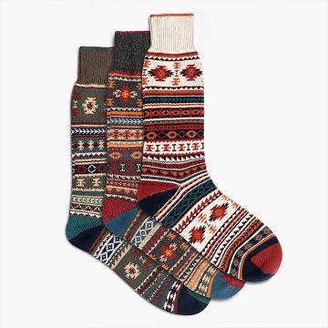 Men's Thursday Sodello Southern Sun Cotton 3-Pack Socks Orange / Multicolor | CA16VRW