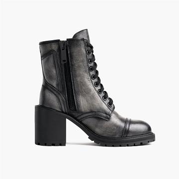 Women's Thursday Boots Rebel Leather High Heels Grey | CA414GSO