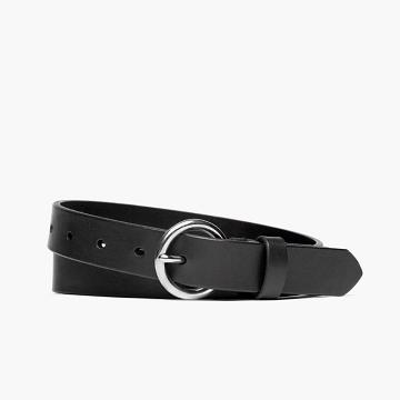 Women's Thursday Circle Leather Belts Black | CA390DFM28