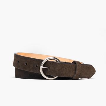 Women's Thursday Circle Suede Belts Olive | CA390DFM29