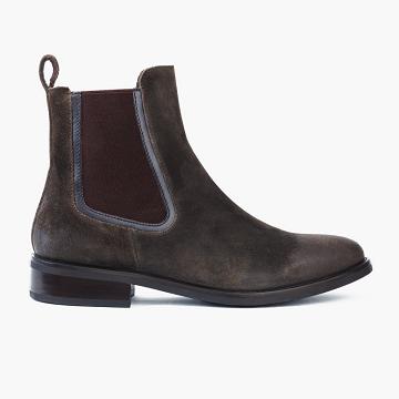 Women's Thursday Duchess Suede Chelsea Boots Dark / Olive | CA369ILH